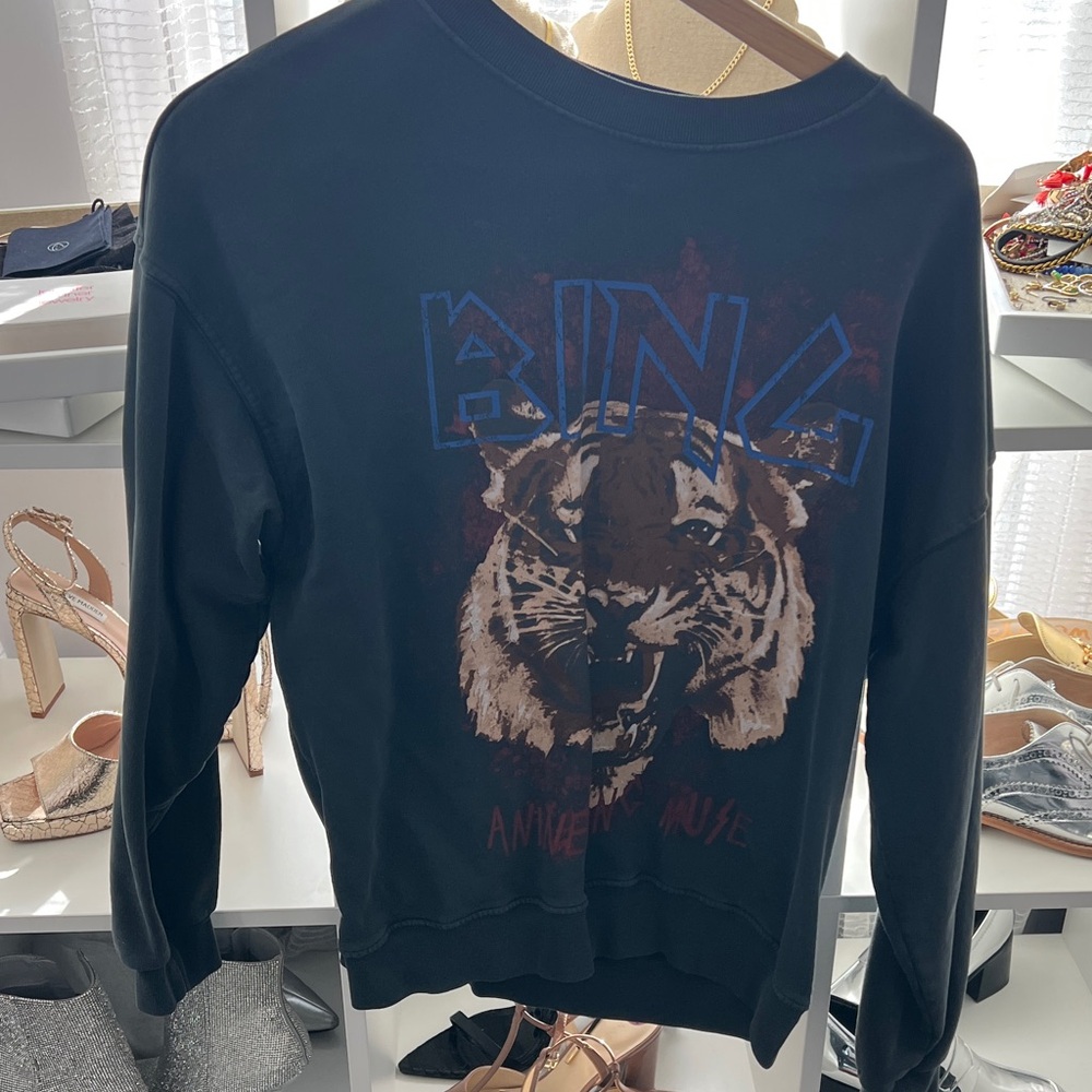 Anine Bing Black Graphic Sweatshirt